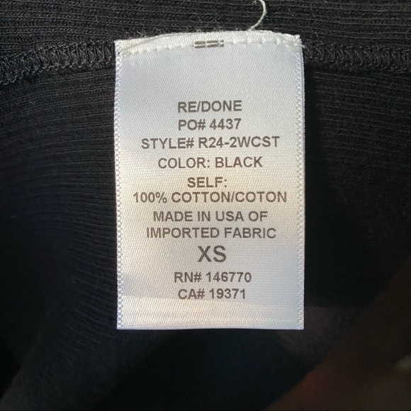 RE/DONE Ribbed Cap Sleeve Tee Comfortable Fabric Sz XS cropped slim fit - Picture 6 of 6